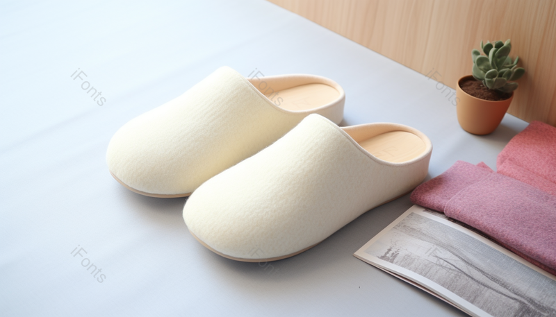 白色日系棉麻拖鞋卧室鞋子,高清,摄影图,摄影图片,图片大全,摄影图免费下载